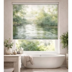 Estor Enrollable de Baño a Medida con Diseño de Río | Translúcido, Opaco o Screen