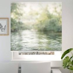 Estor Enrollable de Baño a Medida con Diseño de Río | Translúcido, Opaco o Screen