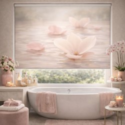 Estor Enrollable de Baño a Medida con Diseño Floral Spa | Fabricado en España