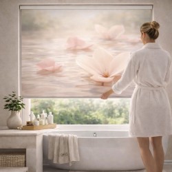 Estor Enrollable de Baño a Medida con Diseño Floral Spa | Fabricado en España