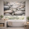 Estor Enrollable de Baño a Medida con Diseño de Piedras | Fabricado en España