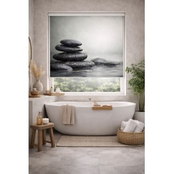Estor Enrollable de Baño Piedra Zen Minimal | Diseño Spa a Medida