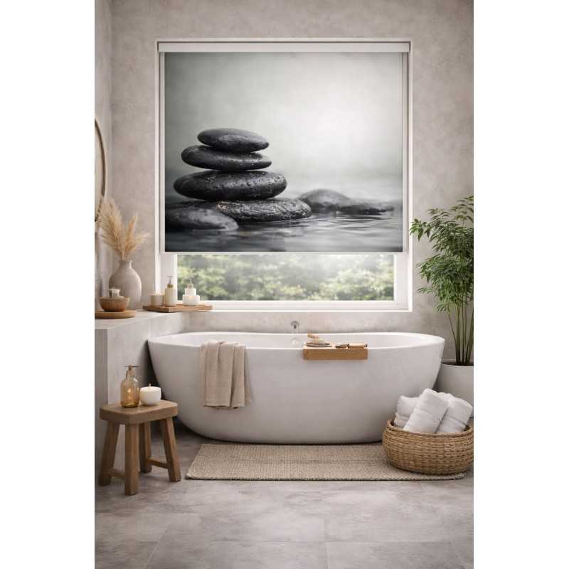 Estor Enrollable de Baño Piedra Zen Minimal | Diseño Spa a Medida
