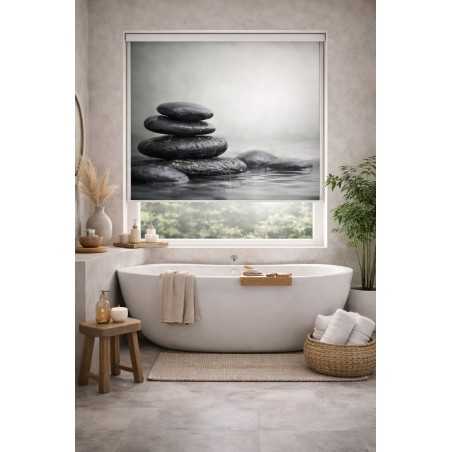 Estor Enrollable de Baño Piedra Zen Minimal | Diseño Spa a Medida