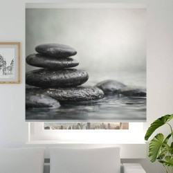 Estor Enrollable de Baño Piedra Zen Minimal | Diseño Spa a Medida