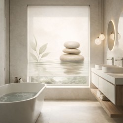 Estor Enrollable de Baño Spa Zen a Medida | Diseño Natural Moderno| Estores Iroa