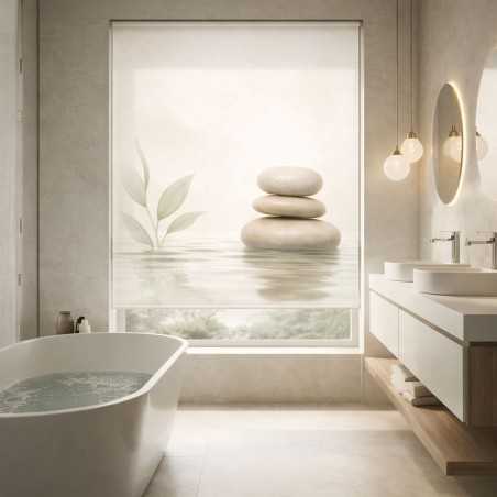 Estor Enrollable de Baño Spa Zen a Medida | Diseño Natural Moderno| Estores Iroa