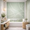 Estor Enrollable de Baño Verde Salvia con Líneas Blancas | Estores Iroa