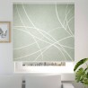 Estor Enrollable de Baño Verde Salvia con Líneas Blancas | Estores Iroa