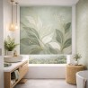 Estor Enrollable de Baño Botánico Verde Salvia con Dorado | Estores Iroa