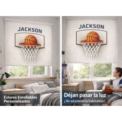 Estor Enrollable Personalizado Baloncesto con Nombre | Estores Iroa