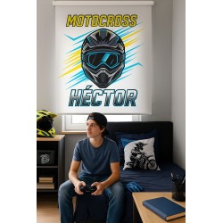 Estor Juvenil Personalizado Motocross con Nombre | Estores Iroa