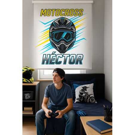 Estor Juvenil Personalizado Motocross con Nombre | Estores Iroa