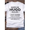 Camiseta personalizada Papá Rules con nombre | Regalo original papá