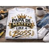 Camiseta personalizada Papá Like a Boss con nombre | Regalo papá