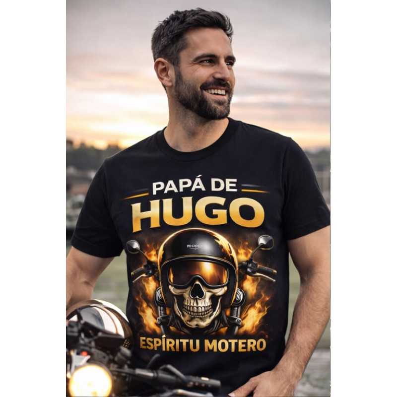 Camiseta personalizada papá motero con nombre | Regalo motorista