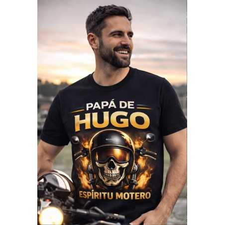 Camiseta personalizada papá motero con nombre | Regalo motorista