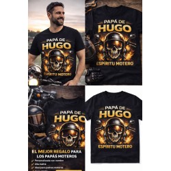 Camiseta personalizada papá motero con nombre | Regalo motorista