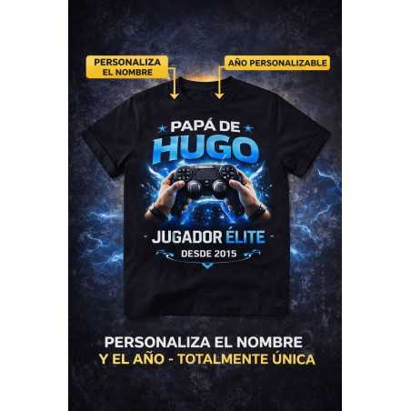 Camiseta personalizada Papá Gamer con nombre y año | Regalo original