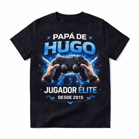 Camiseta personalizada Papá Gamer con nombre y año | Regalo original