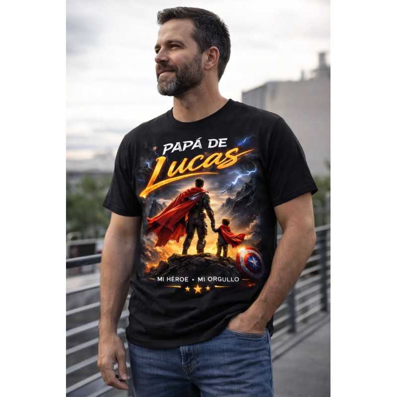 Camiseta personalizada papá con nombre Mi Héroe Mi Orgullo | Regalo original