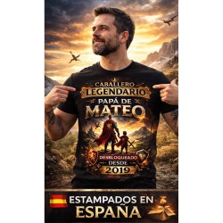 Camiseta personalizada papá caballero legendario con nombre y año| Regalo original