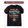 Camiseta Papá de Mateo Personalizada – Modo Leyenda Activado | Regalo Original