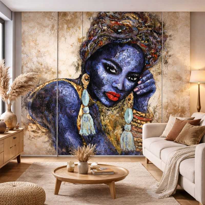 Panel Japonés Moderno a Medida África Azul | Fabricado en España