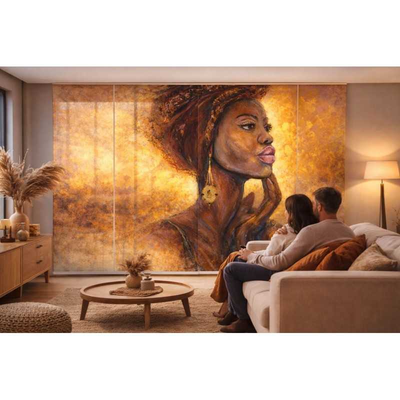 Panel Japonés Moderno a Medida África Dorado | Fabricado en España