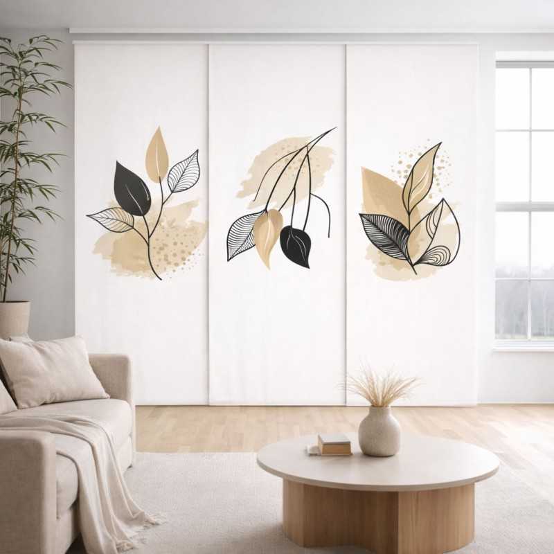 Panel japonés a medida moderno Kyoto | Panel japonés salón y ventanal