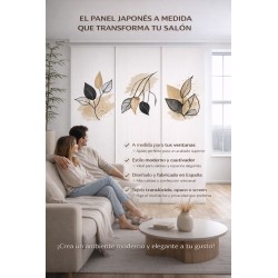 Panel japonés a medida moderno Kyoto | Panel japonés salón y ventanal