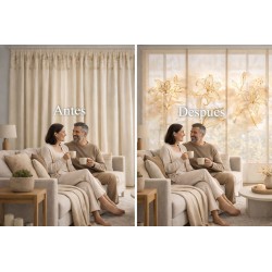 Panel japonés a medida Elegance Gold | Panel japonés moderno beige y dorado para salón