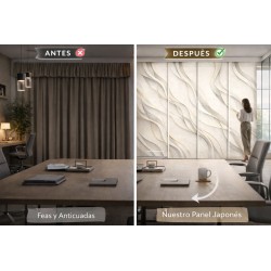 Panel Japonés Moderno Ondas Zen Premium | A Medida | Estores Iroa