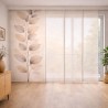 Panel japonés a medida beige hojas | Panel japonés translúcido para ventanal corredero