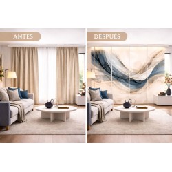 Panel japonés a medida diseño abstracto moderno | Líneas Fluidas| Estores Iroa