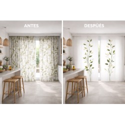 Panel japonés botánico verde a medida | Modelo Silvestre | Estores Iroa