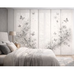 Panel Japonés Mariposas Gris Humo a Medida | Estores Iroa