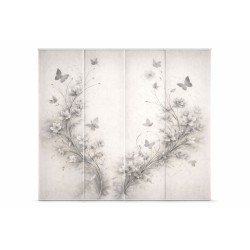 Panel Japonés Mariposas Gris Humo a Medida | Estores Iroa