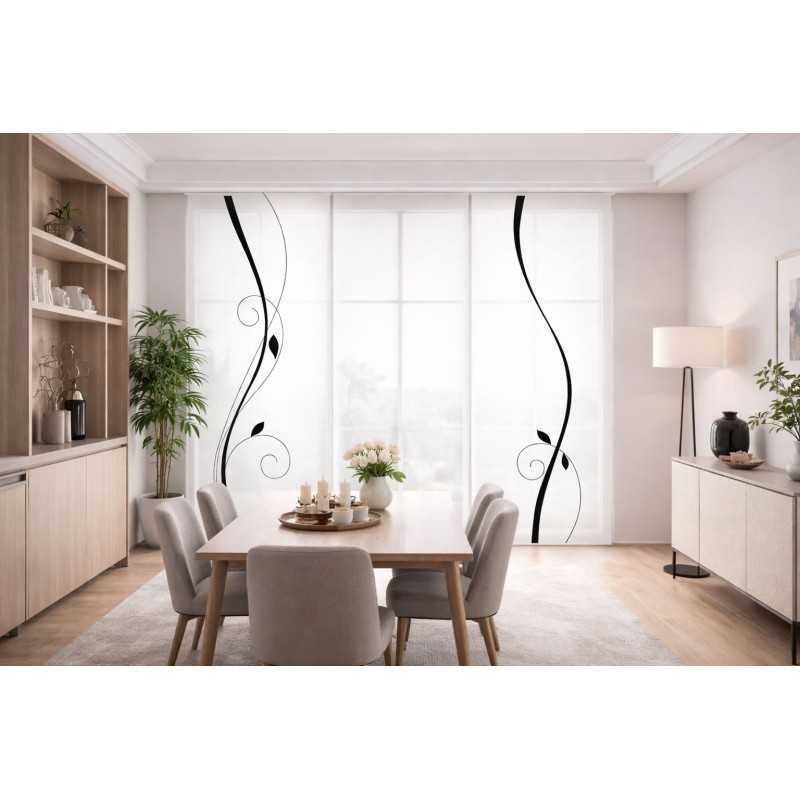 Panel Japonés NOIR FLOW Blanco y Negro a Medida| Estores Iroa