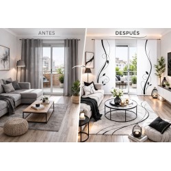 Panel Japonés NOIR FLOW Blanco y Negro a Medida| Estores Iroa