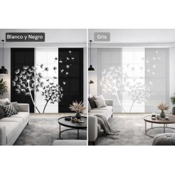Panel Japonés Moderno Blanco y Negro o Gris a Medida- Estores Iroa