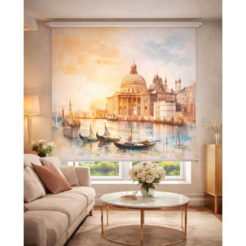 Estor Enrollable Venecia Góndolas Gran Canal | Estor Decorativo a Medida | Estores Iroa