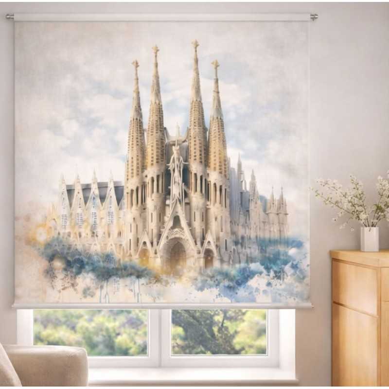 Estor Enrollable Barcelona Sagrada Familia | Estor Decorativo a Medida | Estores Iroa