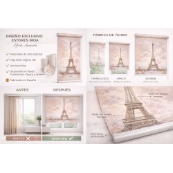Estor París Torre Eiffel | Estor Decorativo de Ciudad | Estores Iroa
