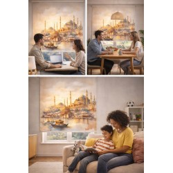 Estor Enrollable Estambul Mezquita Azul | Estor Decorativo a Medida | Estores Iroa