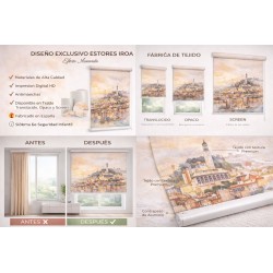 Estor Lisboa Decorativo | Estor Enrollable Ciudad | Estores Iroa