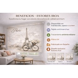 Estor Enrollable París Vintage Torre Eiffel | Estores Iroa