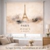 Estor Enrollable París Personalizado con Coordenadas | Estor Decorativo Torre Eiffel | Estores Iroa