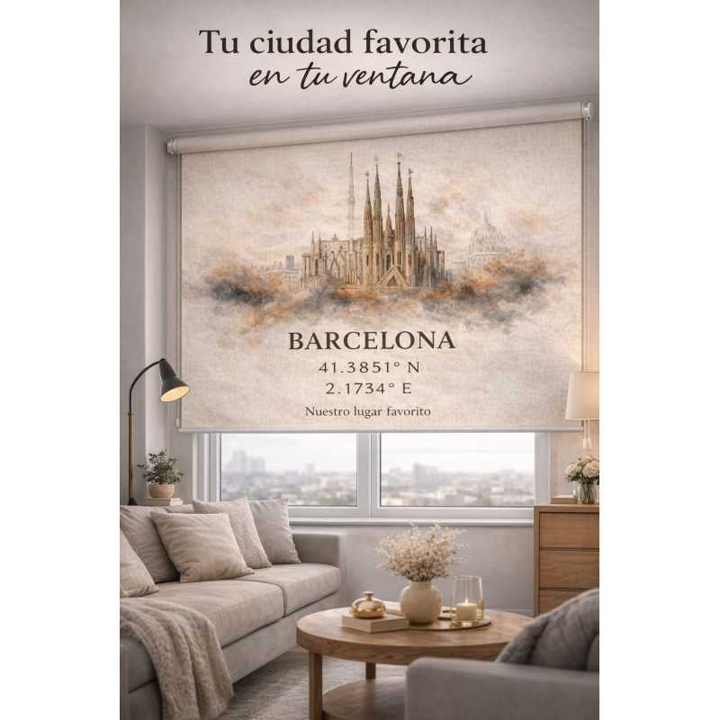Estor Personalizado Barcelona con Coordenadas | Estores Iroa