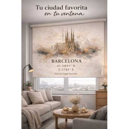Estor Personalizado Barcelona con Coordenadas | Estores Iroa